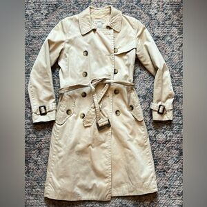Banana Republic Light Khaki Double-Breasted Trench Coat with Belt
